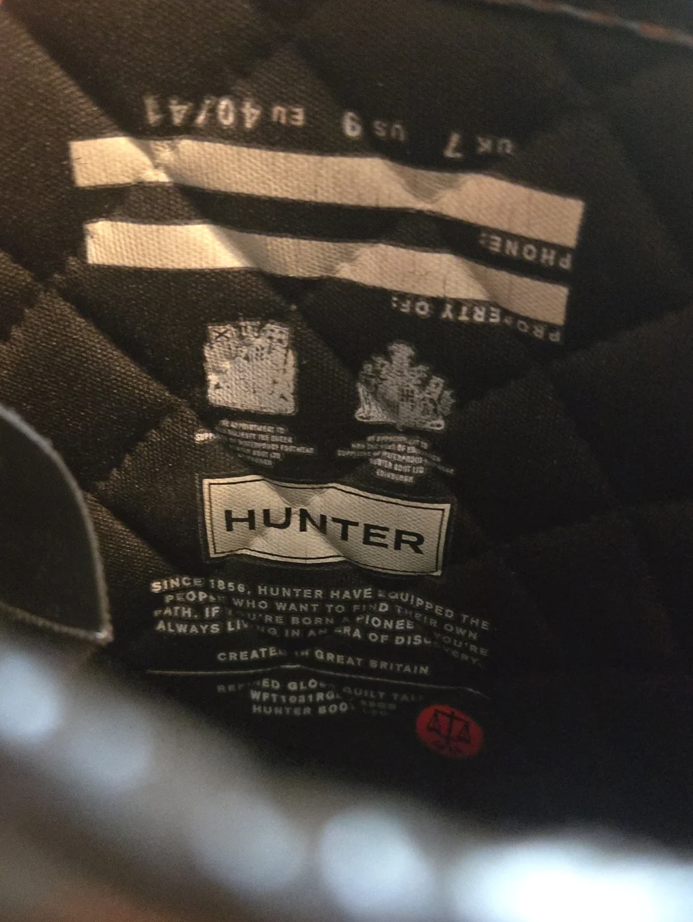 Hunter Adjustable Quilted Tall Rain Boots
